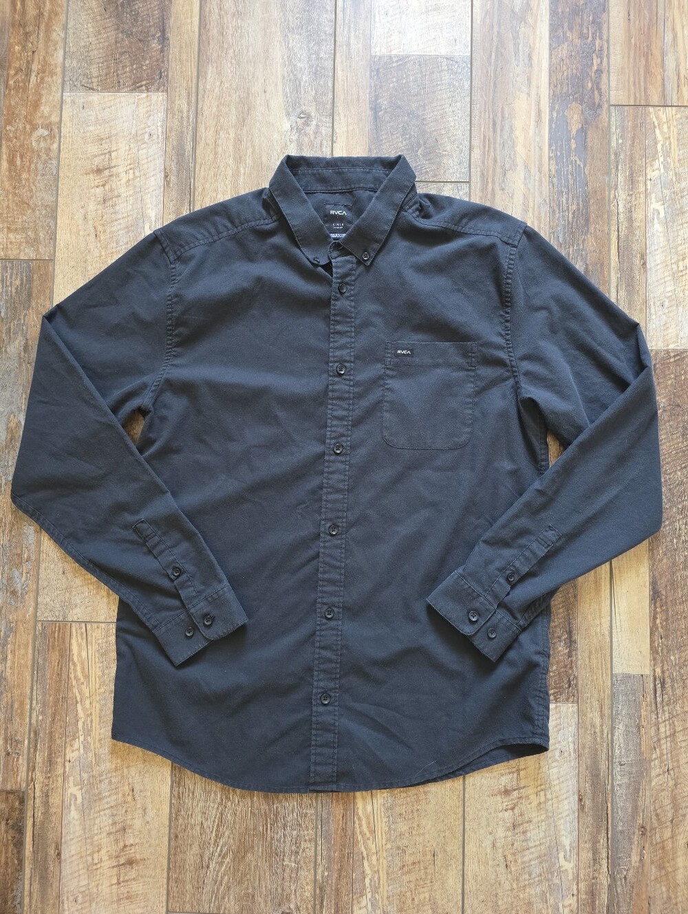 RVCA - That'll Do Stretch Long Sleeve Shirt - L - Black